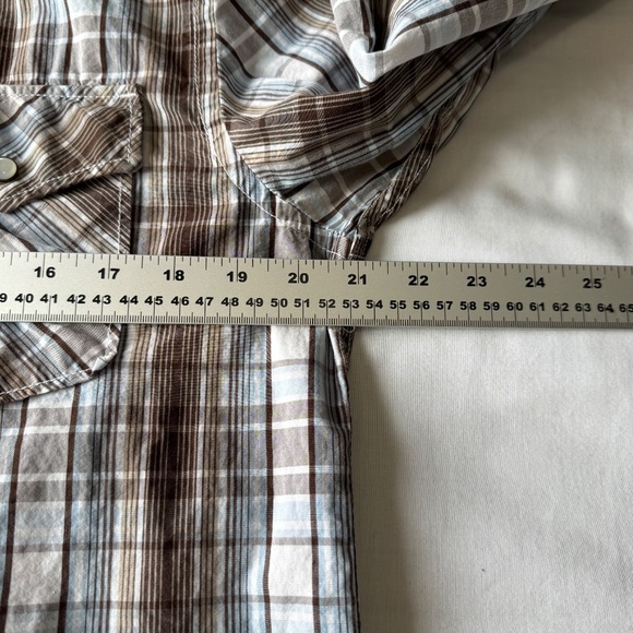 Old Navy Men's Western Plaid Linen Blend Pearl Snap Shirt Medium Cowboy Rodeo - Picture 10 of 14